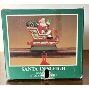 Midwest of Cannon Falls Cast Iron Santa On Sleigh Stocking Hanger Holder